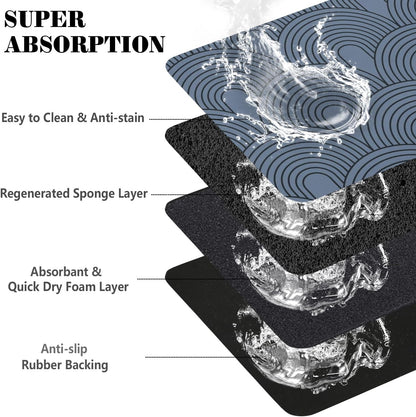Dog Food Mats for Floors Absorbent, Pet Cat Food Mat - Quick Dry Dog Bowl Mats for Food and Water