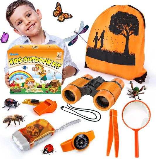 Kids Explorer Kit & Bug Catcher Kit, Camping Gear for Kids, Outdoor Exploration Set with Backpack &