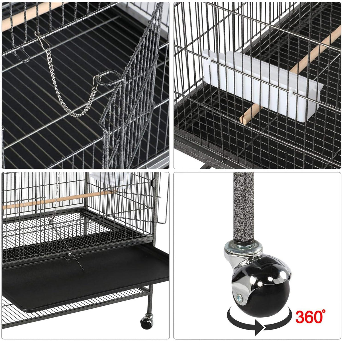 Yaheetech 52-inch Wrought Steel Standing Large Flight King Bird Cage for Cockatiels African Grey