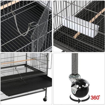 Yaheetech 52-inch Wrought Steel Standing Large Flight King Bird Cage for Cockatiels African Grey