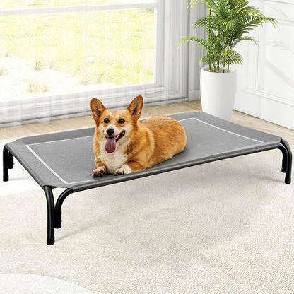 Elevated Dog Bed, Raised Outdoor Dog Bed for Medium Sized Dog, Portable Cooling Pet Cot with