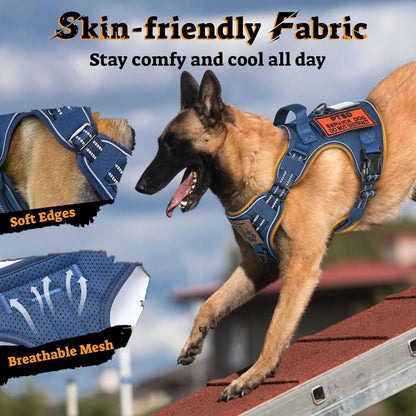 rabbitgoo Dog Harness Medium Sized No Pull, Tactical Service Pet Vest with Molle and Control