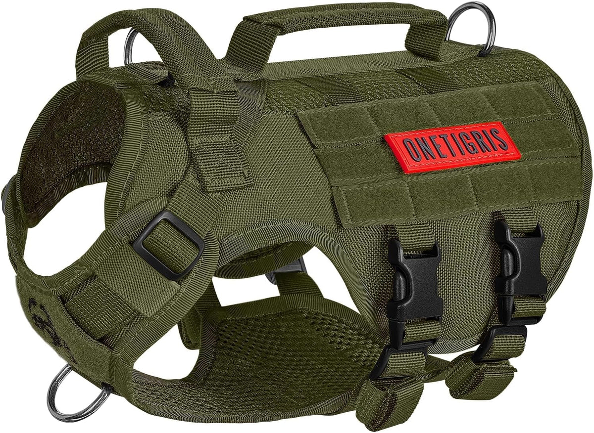 OneTigris Tactical Dog Harness for Small Dogs, No Pull Small Dog Vest Harness Breathable Military