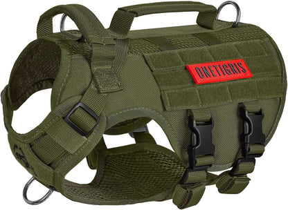 OneTigris Tactical Dog Harness for Small Dogs, No Pull Small Dog Vest Harness Breathable Military