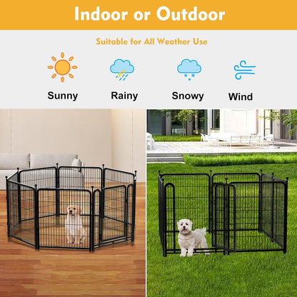 Dog Playpen 32 inch 16 Panels, Puppy Playpen Indoors, Dog Fence Outdoor for Yard, Wide Door Low