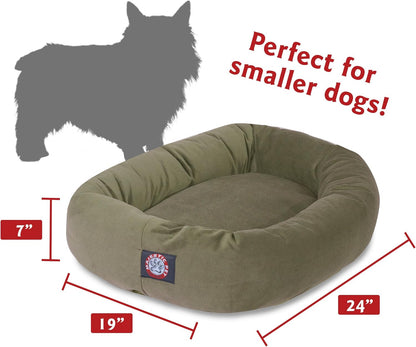 Majestic Pet 24 Inch Suede Calming Dog Bed Washable 24x19x7 (Inch) – Cozy Soft Round Donut Dog Bed