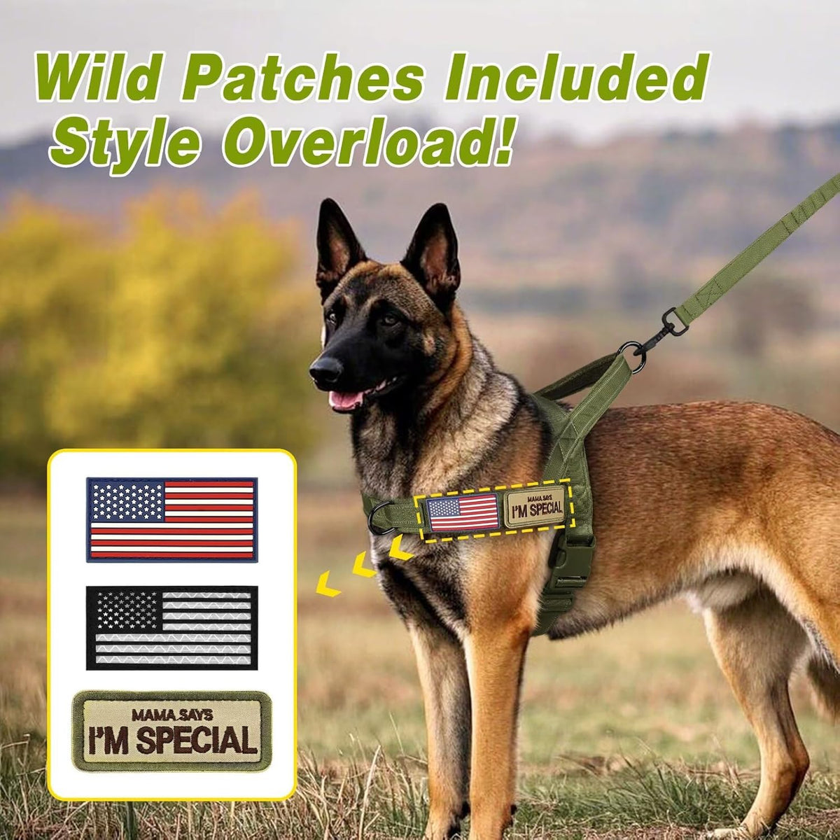 Forestpaw No Pull Dog Harness - Soft Flannel Padded Tactical Dog Vest Harness with Quick Release