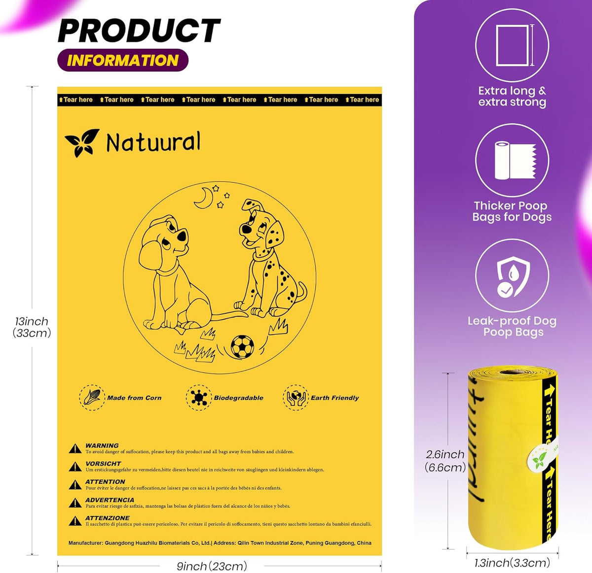 Dog Poop Bags-150 Counts with Holder (10 Rolls), Biodegradable Poop Bags, Eco-friendly and Easy to