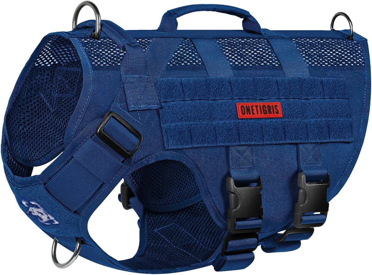 OneTigris Tactical Dog Harness for Small Medium Large Dogs, Mesh Design Service Dog Vest Breathable