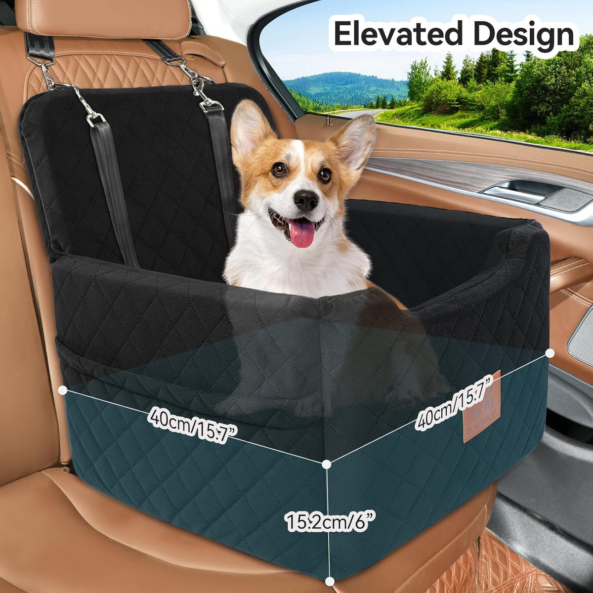 Dog Car Seat for Small/Medium Dogs Under 35lbs,Memory Foam Dog Booster Seats,Detachable and