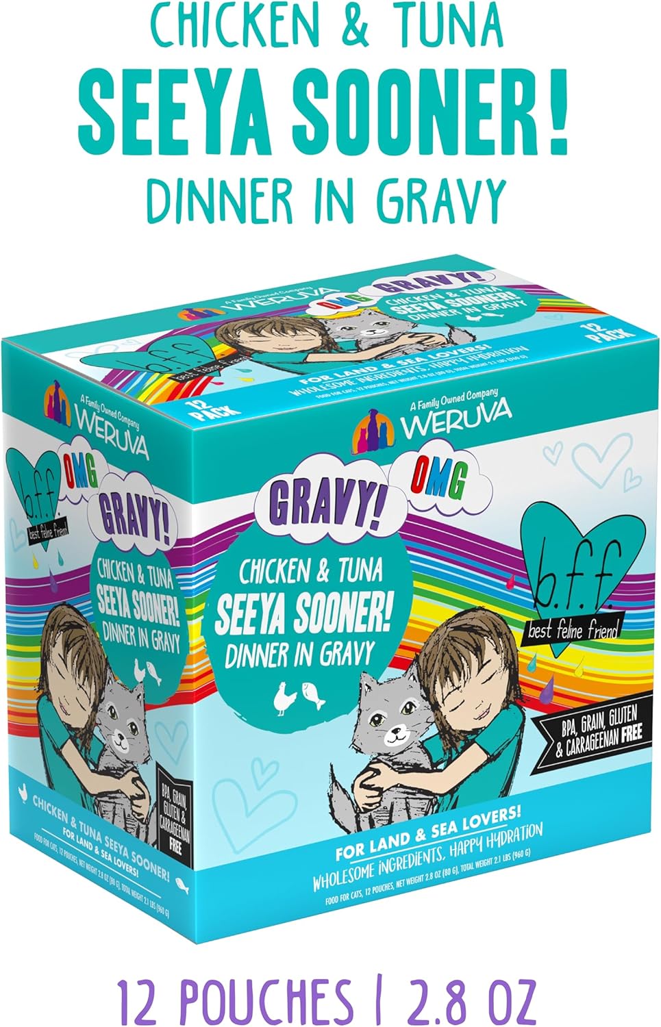 Weruva B.F.F. OMG - Best Feline Friend Oh My Gravy!, Seeya Sooner! with Chicken & Tuna in Gravy Cat