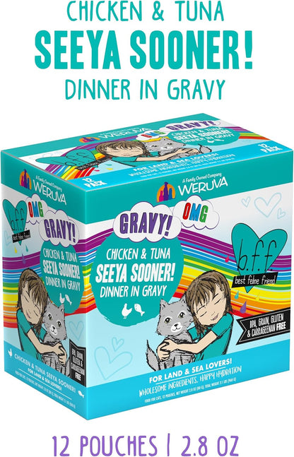 Weruva B.F.F. OMG - Best Feline Friend Oh My Gravy!, Seeya Sooner! with Chicken & Tuna in Gravy Cat