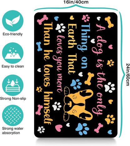 Pet Feeding Mat for Floors Waterproof Dog Mat for Food and Water Absorbent Quick Dry Non Slip mat