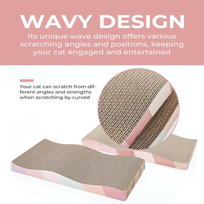 Cat Scratch Pad Cardboard cat scratchers for Indoor Cats Reversible Large Wide Corrugated with