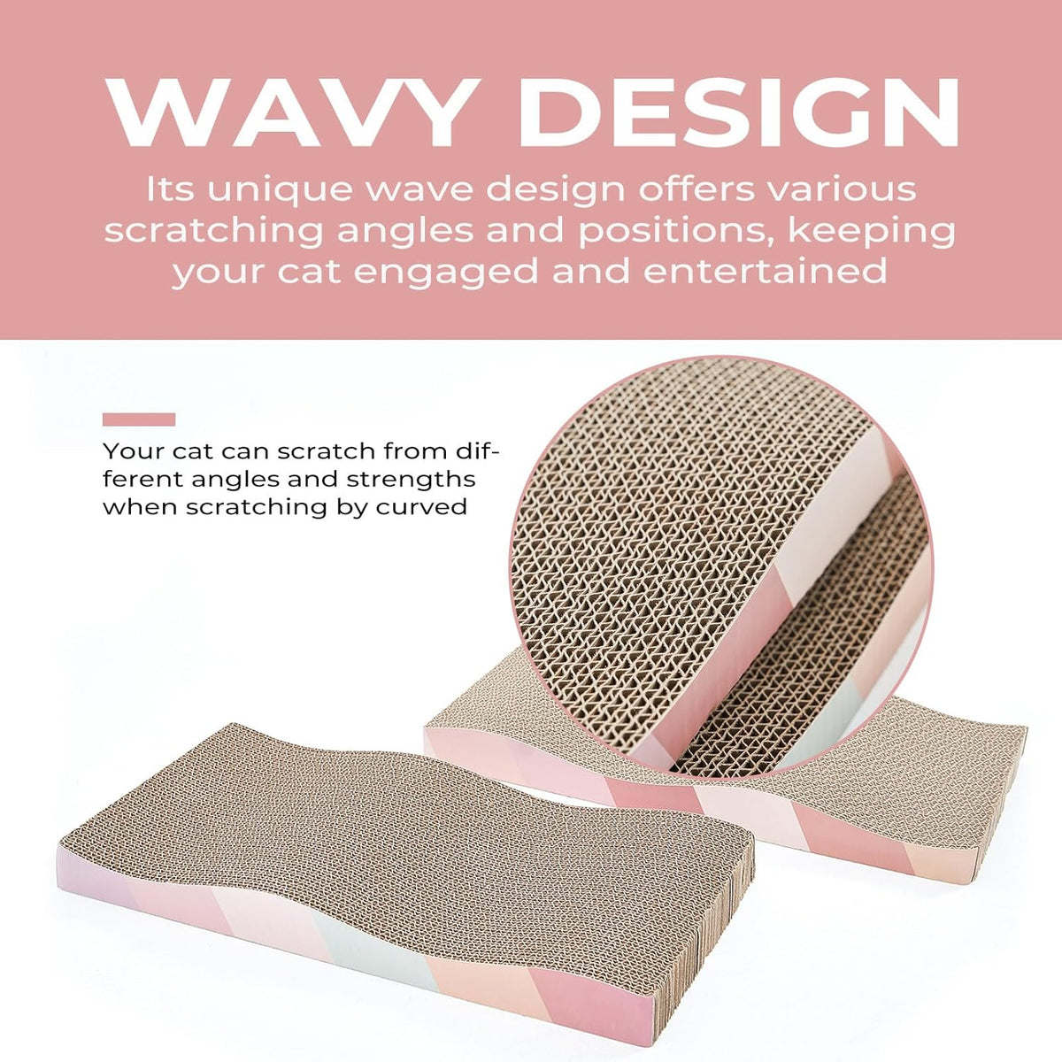 Cat Scratching Pads Cardboard Cat Scratchers for Indoor Cats Reversible Large Wide Corrugated with