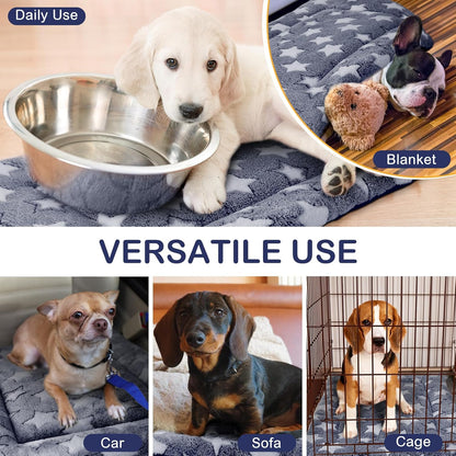 4 Pcs Washable Dog Crate Mat Kennel Pad Replaceable Reversible Pet Bed Pad for Crate Pet, Sleeping
