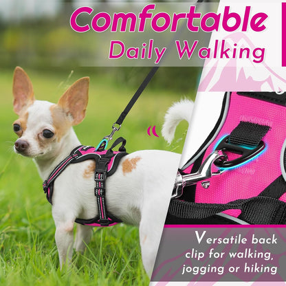 Eagloo Small Dog Harness No Pull, Service Vest with Reflective Strips and Control Handle