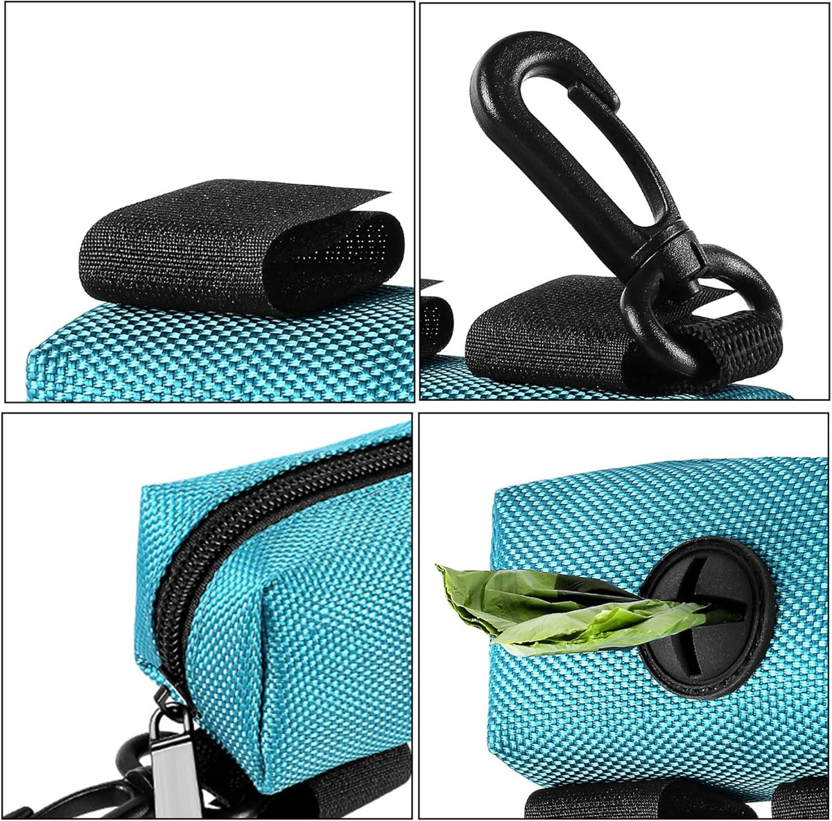 Dog Waste Bag Dispenser Pet Poop Bags Holder for Doggie Waste Bags Dispensers Soft Fabric Zipper