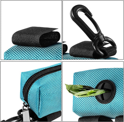 Dog Waste Bag Dispenser Pet Poop Bags Holder for Doggie Waste Bags Dispensers Soft Fabric Zipper