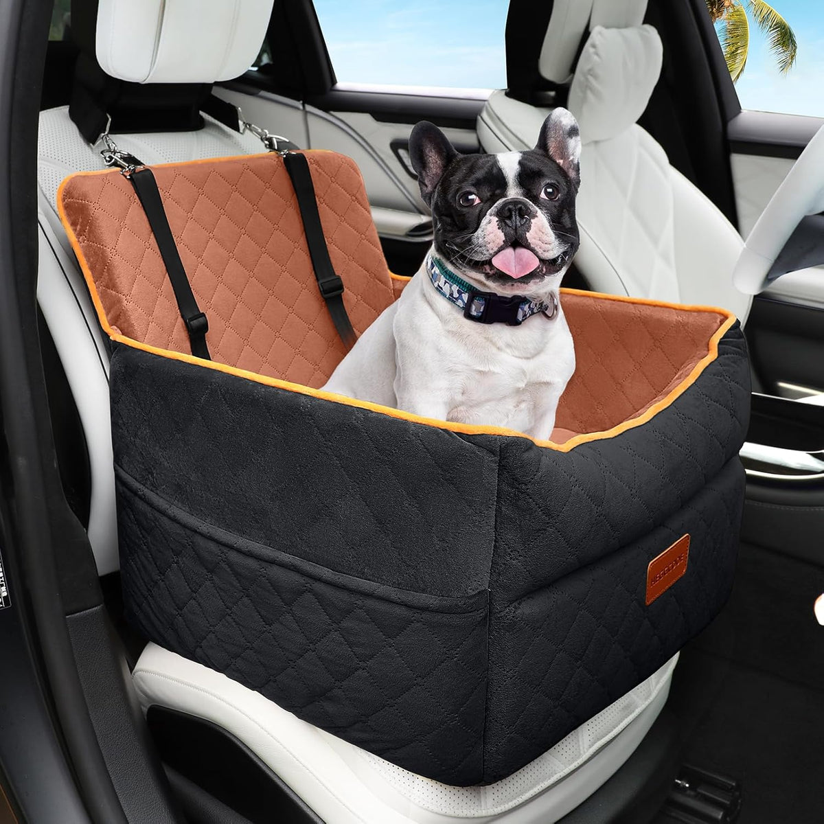 Small Dog Car Seat, Memory Foam Dog Booster Seats with Thick Cushion for Medium Dogs Under 35lbs