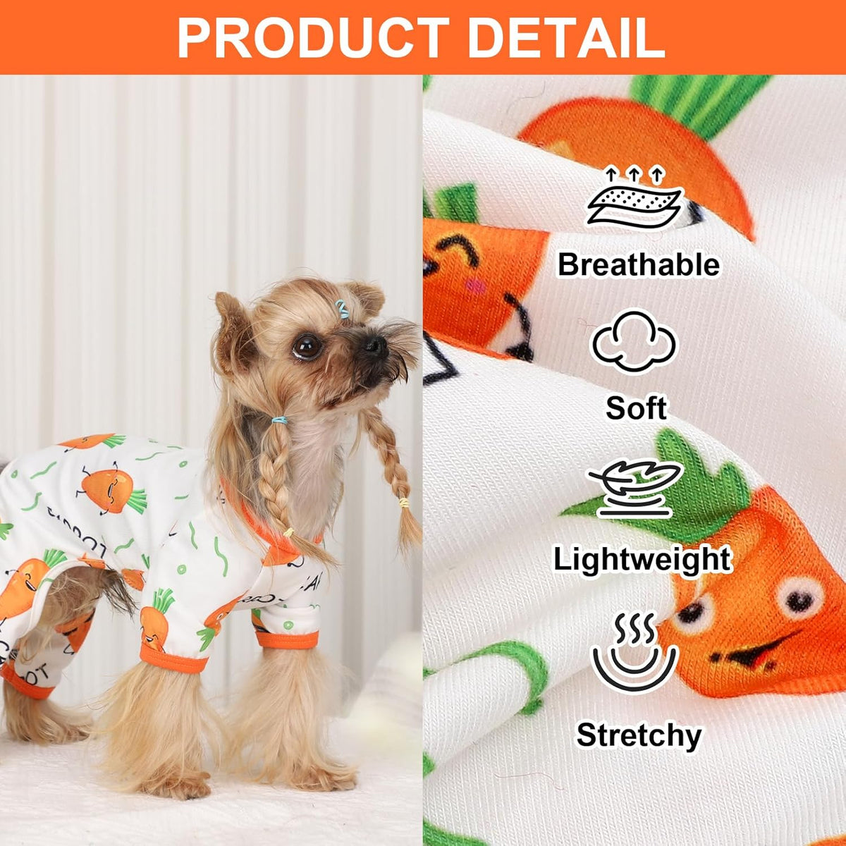 Dog Pajamas Pjs Summer Dog Clothes for Small Dogs Girl - Boy - Small Size Dogs, Soft Stretchy Puppy