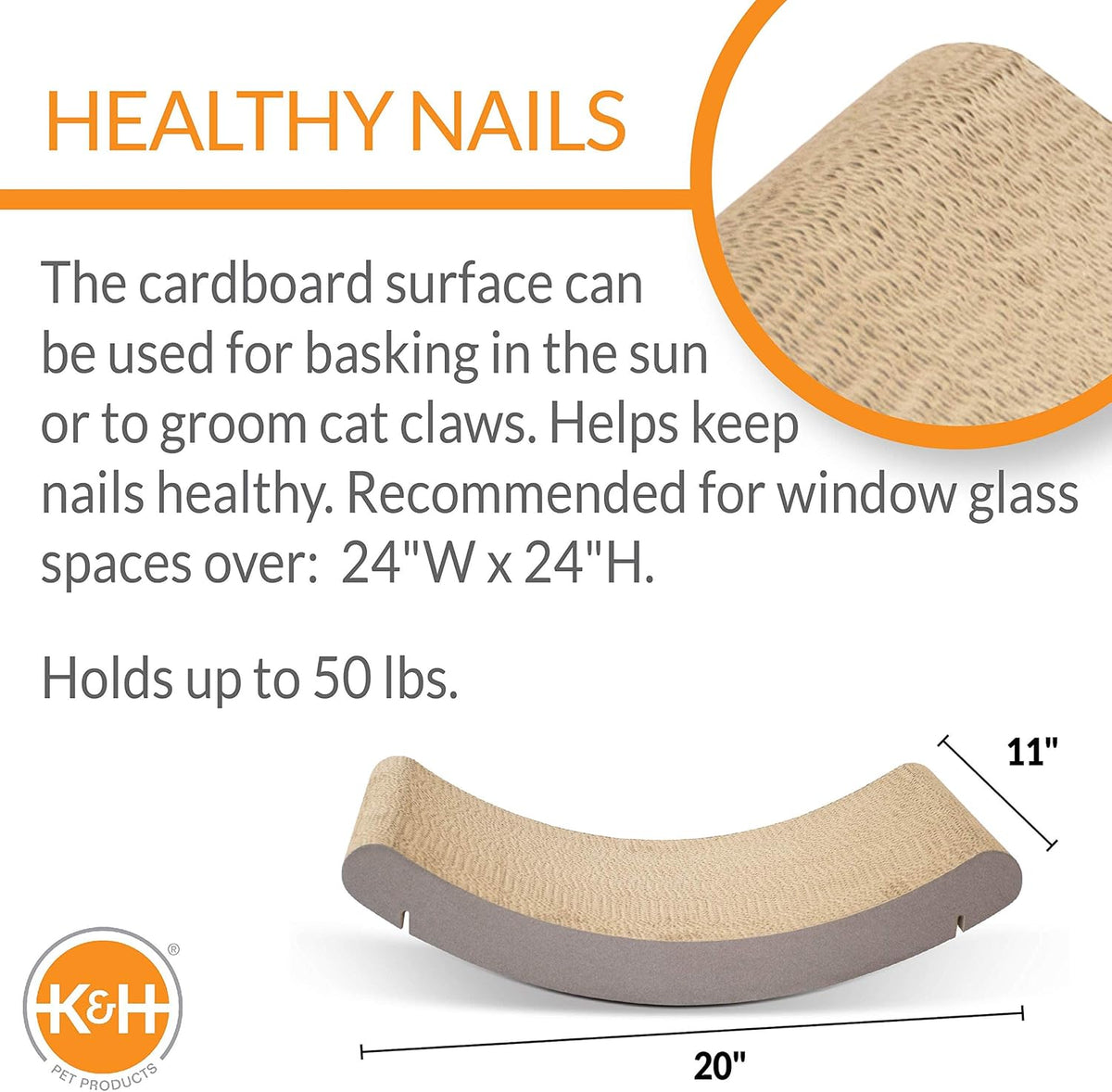 K&H Pet Products EZ Mount Cat Window Perch Kitty Sill Scratcher Cradle, Sturdy Window Perch for