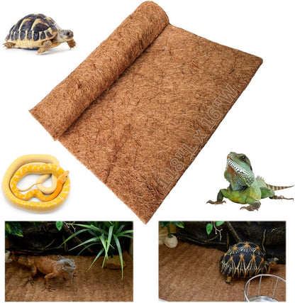 Hamiledyi Reptile Carpet 118" L x 16" W Natural Coconut Fiber Tortoise Carpet Mat for Pet Terrarium