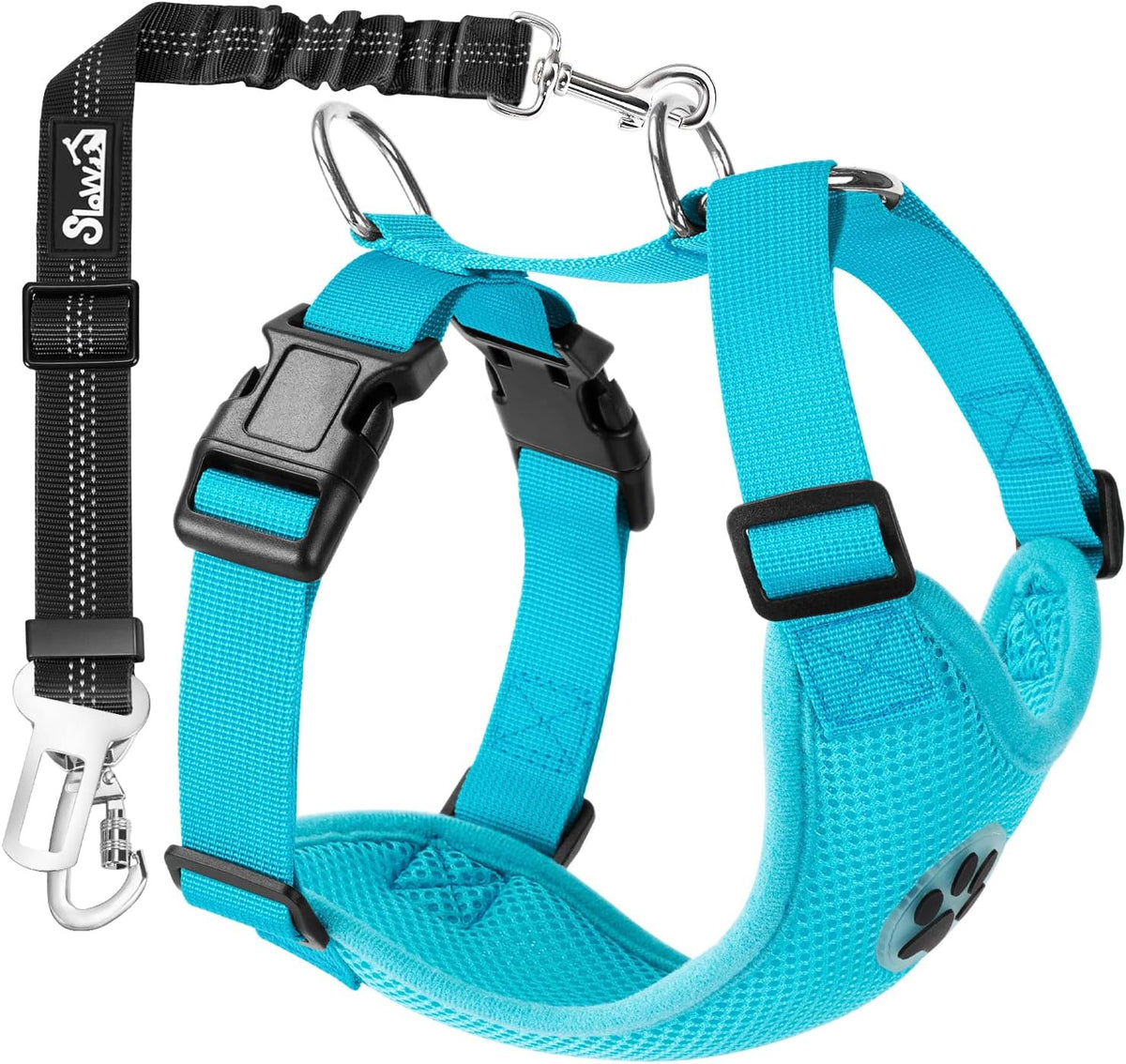 SlowTon Dog Seat Belt Harness for Car, Dog Car Harness Adjustable Mesh Breathable & Dog Seatbelt