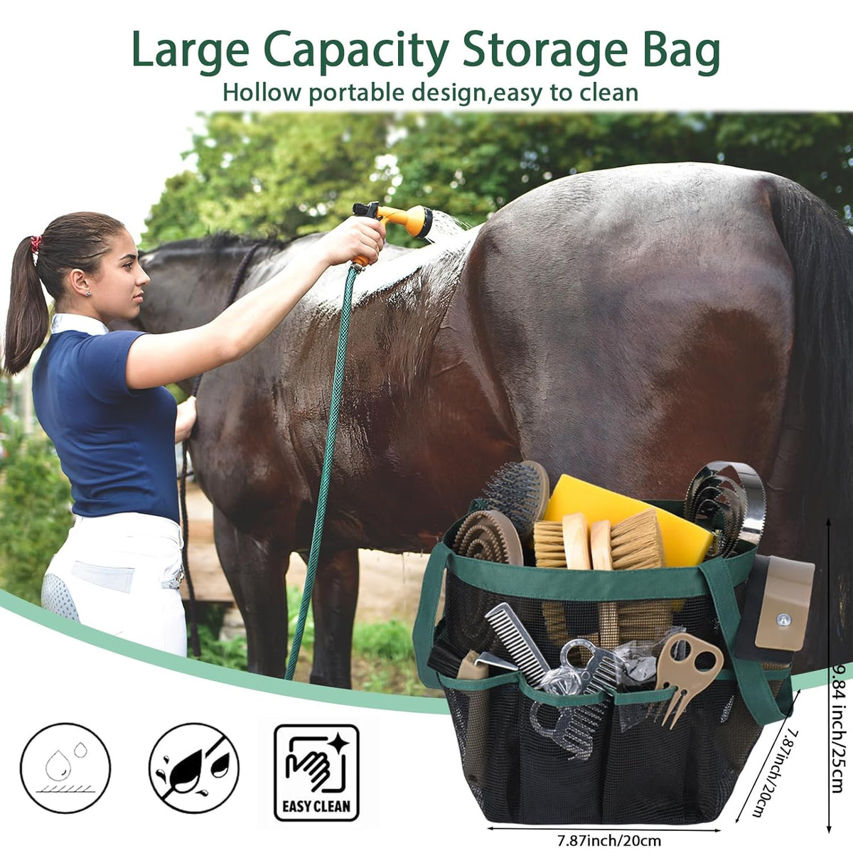 Horse Grooming Kit 13 Piece, Horse Brushes for Grooming Supplies Set with Organizer Bag, Horse