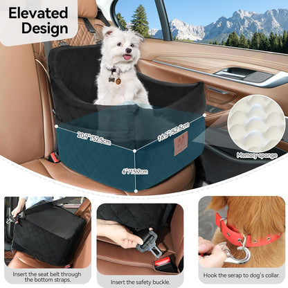 Dog Car Seat for Small/Medium Dogs, Dog Booster Car Seats with Thick Cushion for Dogs Under 35lbs