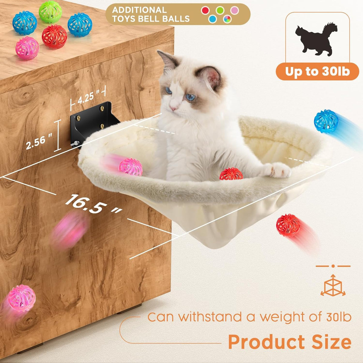 Cat Hammock Wall Mounted, Foldable & Stable Cat Beds- Breathable Cats Wall Shelves for Sleeping