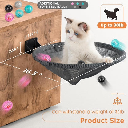 Cat Hammock Wall Mounted, Foldable & Stable Cat Beds- Breathable Cat Wall Shelves for Sleeping