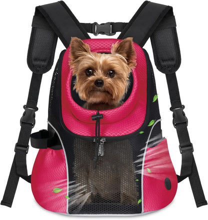 WOYYHO Pet Dog Carrier Backpack Small Dog Front Backpack Ventilated Mesh Dog Travel Back Pack with