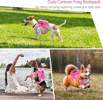 IDOMIK Dog Backpack Harness, No-Pull Dog Backpack with D-Ring for Small Medium Dogs, Cute Self