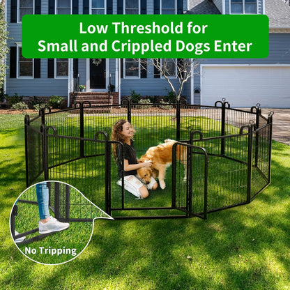 Dog Playpen Outdoor 32 Panels Heavy Duty Dog Fence 40" Height Anti-Rust with Doors Portable for RV