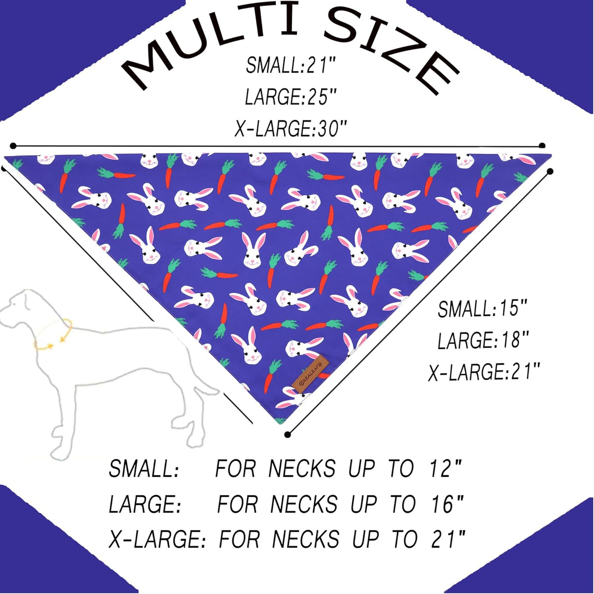 Realeaf Easter Dog Bandanas 2 Pack, Triangle Reversible Pet Scarf for Boy and Girl, Premium Durable