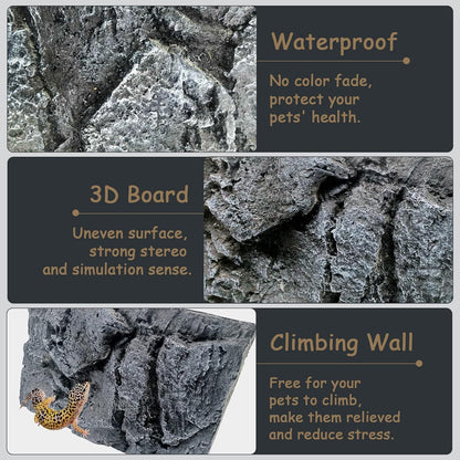 Tfwadmx Rock Terrarium Background 3D Reptile Tank Background Board Amphibian Stereo Backdrop Wall