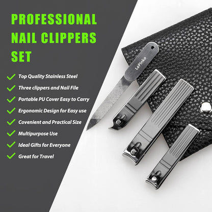 Nail Clippers Set, Toenail Clippers for Thick and Ingrown Nails, Fingernail Cutters for Men Women