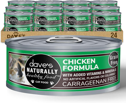 Dave's Pet Food Grain Free Wet Cat Food Pate (Chicken Formula), Made in USA Naturally Healthy