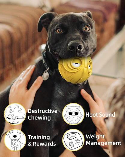 Giggle Ball for Dogs Owl Toys for Puppy Interactive Dog Toy Medium Large Dogs Natural Rubber Cute