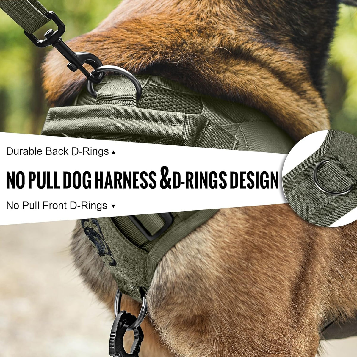 OneTigris No Pull Tactical Dog Mesh Harness for Medium Dogs, Aire Mesh Breathable Military Dog