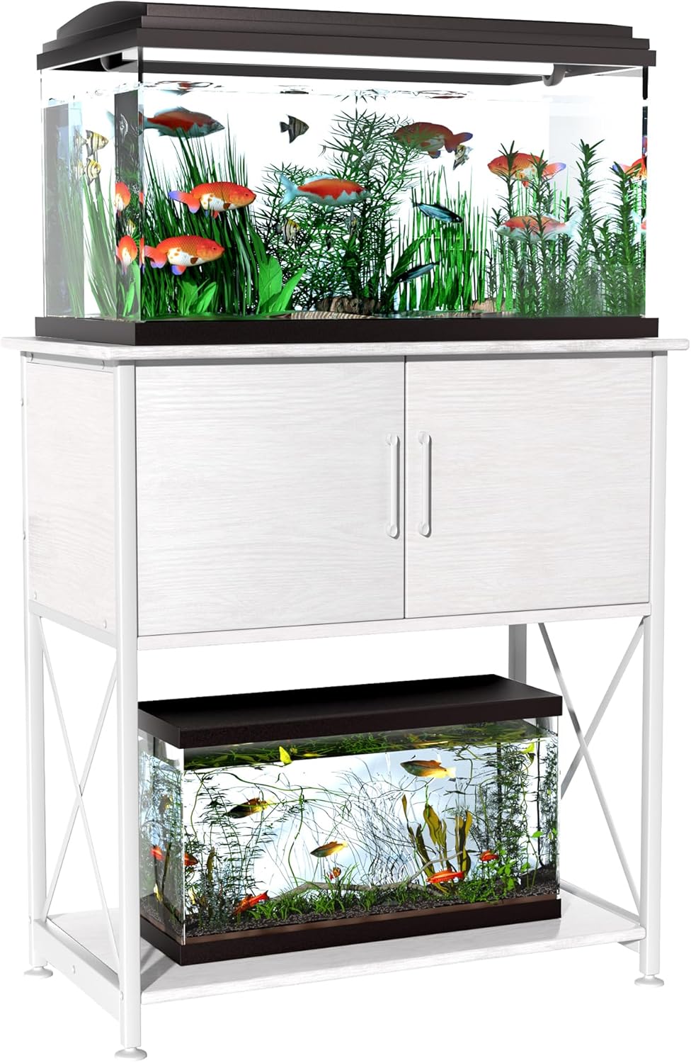 20-29 Gallon Aquarium Stand Metal Frame Fish Tank Stand with Cabinet Storage, for 20 Gallon Long
