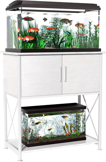 20-29 Gallon Aquarium Stand Metal Frame Fish Tank Stand with Cabinet Storage, for 20 Gallon Long