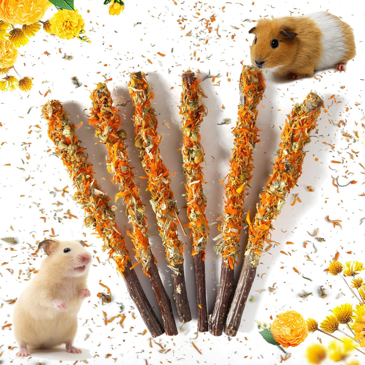 Apple Sticks for Rabbits, Natural Bunny Chew Toys Wood Treats Food for Small Animals,Hamsters