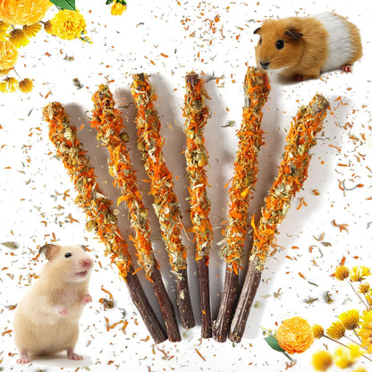 Apple Sticks for Rabbits, Natural Bunny Chew Toys Wood Treats Food for Small Animals,Hamsters