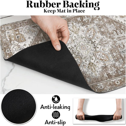 Dog Food Mats for Floors, Absorbent Dog Bowl Mat for Food and Water Dispenser Mat, Quick Dry Cat