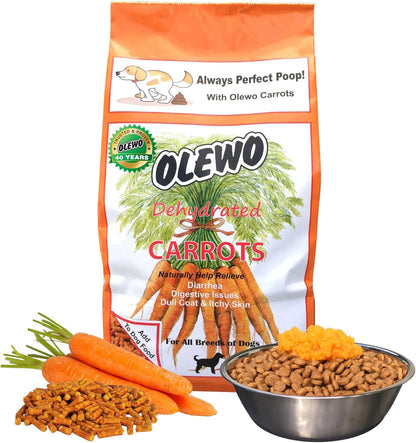 Olewo Original Carrots for Dogs – Fiber for Perfect Poop, Dehydrated Dog Food Toppers for Picky
