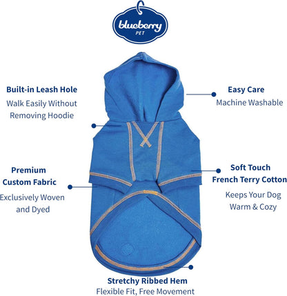 Blueberry Pet Hoodie – 14″ Soft Cotton-Blend Winter Sweatshirt, Alaskan Blue, Award-Winning