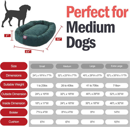 Majestic Pet 32 Inch Micro Velvet Calming Dog Bed Washable 32x23x7 (inch) – Cozy Soft Round Donut