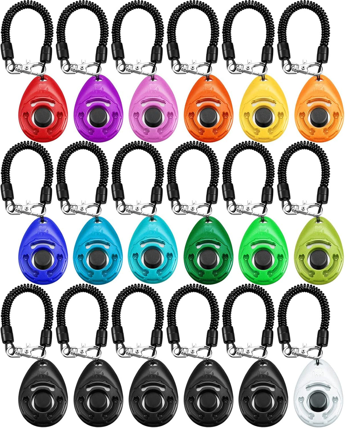 Frienda 18 Pieces Dog Training Clicker, Pet Behavioral Training Clickers with Wrist Strap for Dogs